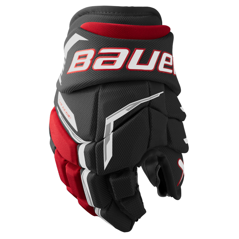 Bauer Supreme Fuse Hockey Gloves - Junior - Black/Red